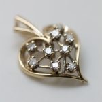 Colgante Corazón oro amarillo y brillantes - Imagen 2