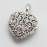 Colgante Corazón oro blanco y brillantes