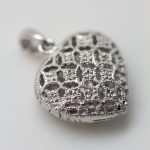 Colgante Corazón oro blanco y brillantes - Imagen 2