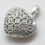 Colgante Corazón oro blanco y brillantes - Imagen 4