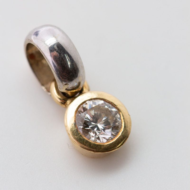 Colgante brillantes oro amarillo y oro blanco