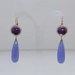 Pendientes Affair de oro amarillo con amatistas
