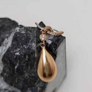 Pendientes Clara de oro rosa con brillantes