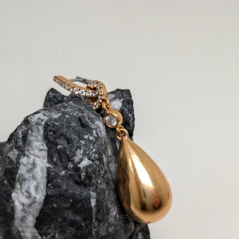 Pendientes Clara de oro rosa con brillantes