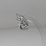 Pendientes Época de oro blanco con brillantes