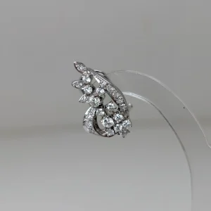 Pendientes Época de oro blanco con brillantes