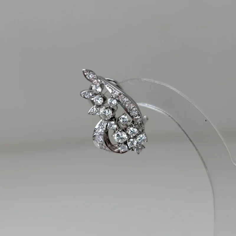 Pendientes Época de oro blanco con brillantes