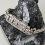 Pulsera Edad dorada de oro blanco con brillantes