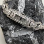 Pulsera Edad dorada de oro blanco con brillantes