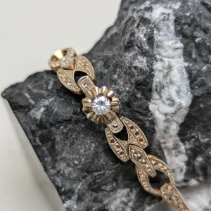 Pulsera de oro amarillo con brillante