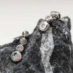 Pendientes Chatón de oro blanco con brillantes
