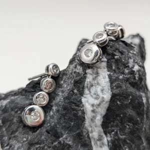 Pendientes Chatón de oro blanco con brillantes