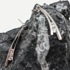 Pendientes Regina de oro blanco con brillantes