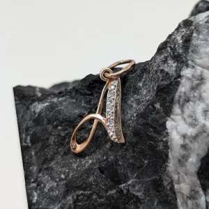 Colgante Alba de oro rosa con brillantes