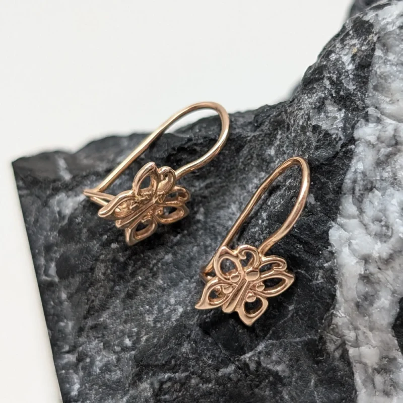 Pendientes Mariposa de oro rosa